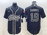 Men's San Francisco 49ers #19 Deebo Samuel Black Reflective With Patch Cool Base Stitched Baseball Jersey,baseball caps,new era cap wholesale,wholesale hats